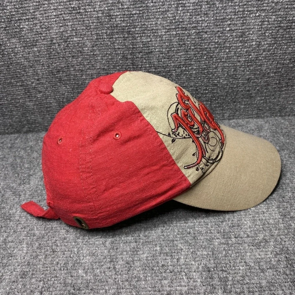 Jeff Gordon Hat Cap Strap Back Mens One Size Red Tan NASCAR Racing Script 24